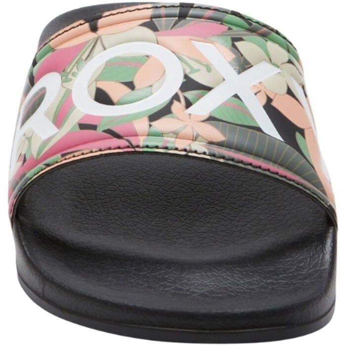 2024 Roxy Frauen Slippy Slider Sandalen ARJL100679 - Black / Pink / Soft Lime